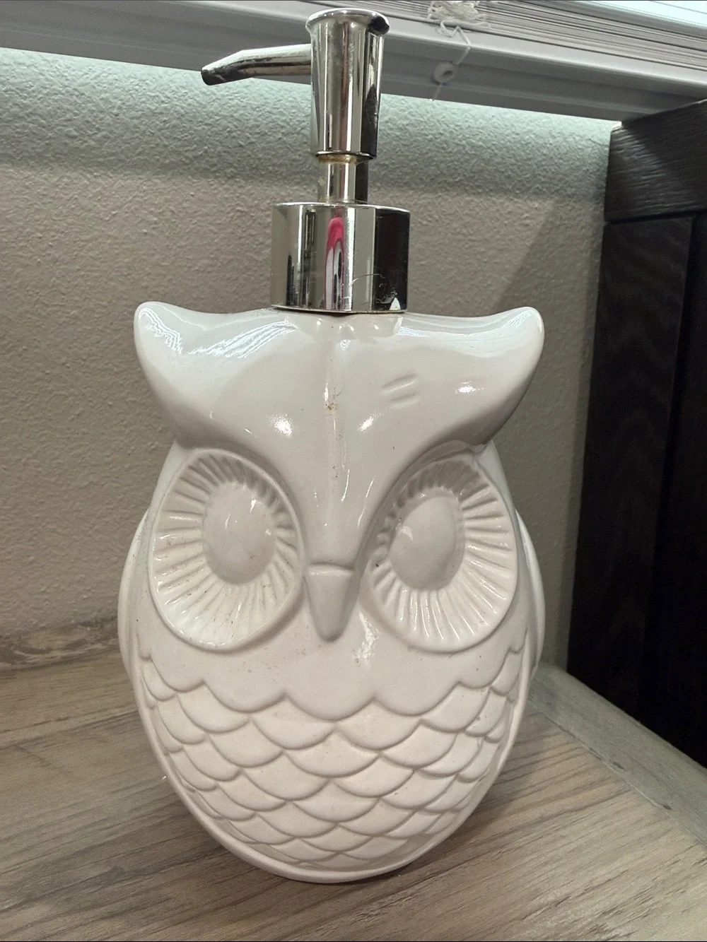 White Owl Ceramic Soap Dispenser by